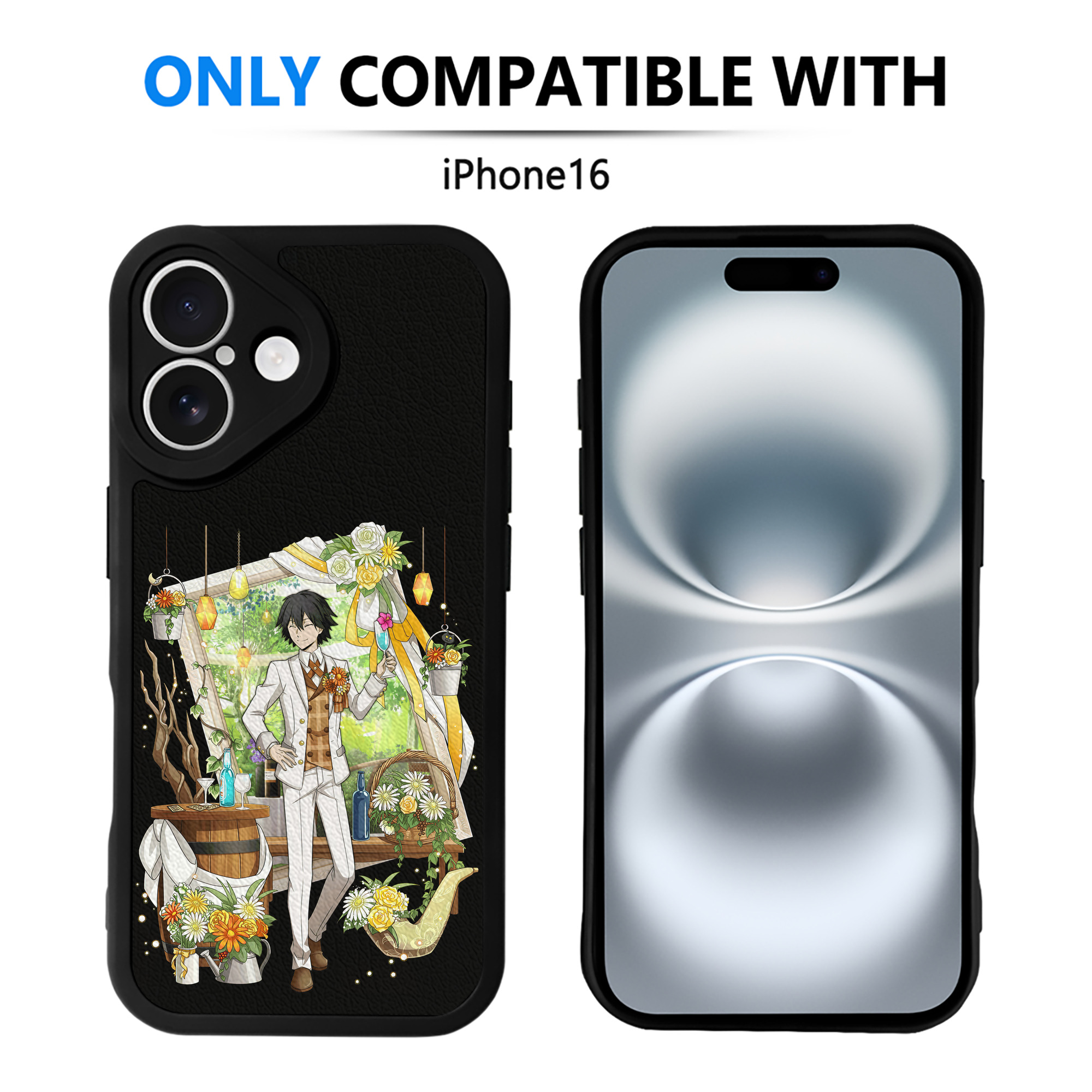 （画像用） 文豪ストレイドッグス Bungo Stray Dogs 【iPhone 16シリーズ対応】シリコンスマホケース（レザー調） 材質：シリコン